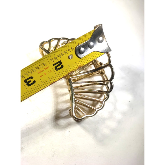 Sea Shell Alligator Clip hair Barrette Gold Tone - Picture 7 of 7